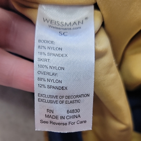 Weissman Size SC (6/6X) Navy & Gold Showtime Sequin Tutu Dance Costume #13838 - Picture 11 of 14